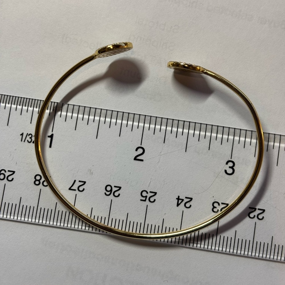Gold Plated CZ Cuff Bracelet - Picture 2 of 6